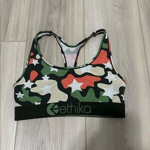 Ethika Green and Pink Camo Star Bra